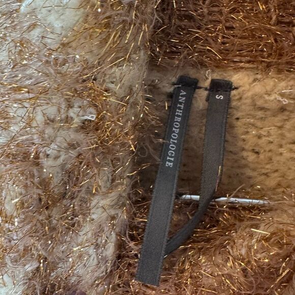 By Anthropologie Shimmering Relaxed turtleneck Sweater S - Picture 4 of 5